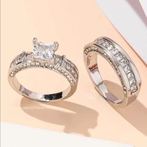 Wedding engagement band ring 💍 2 pieces